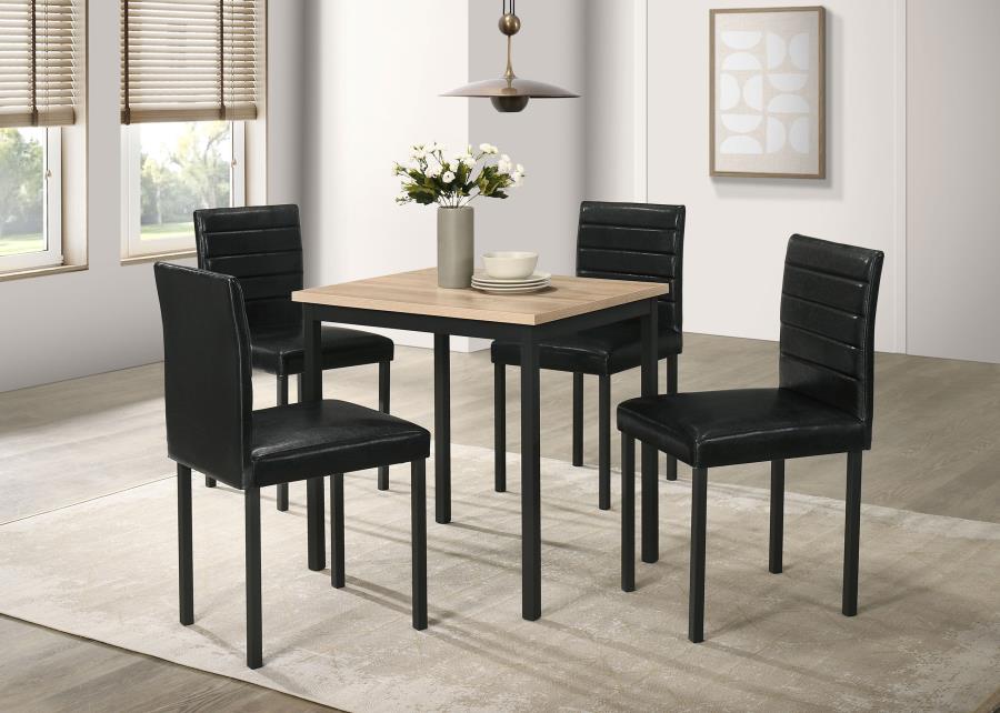 (image for) Garza 5-piece Space Saving Rectangular Dining Table Greige Oak