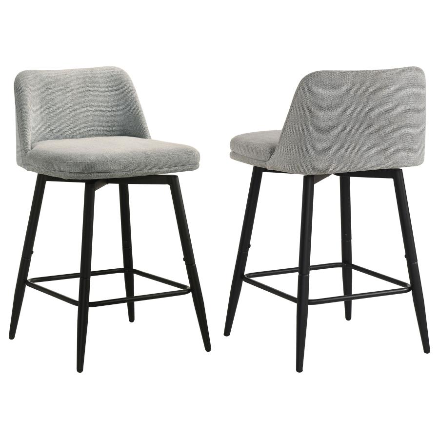 (image for) Mellor Fabric Upholstered Swivel Counter Chair Grey (Set of 2)
