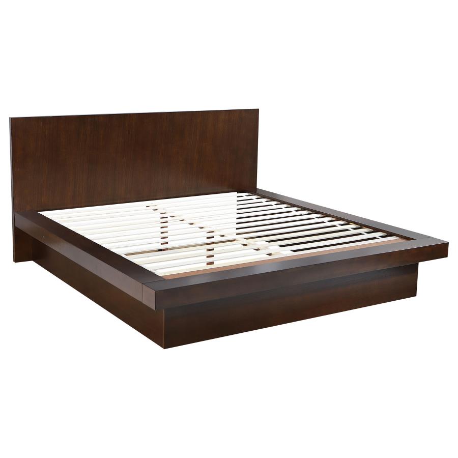 (image for) Jessica Wood Eastern King LED Panel Bed Cappuccino