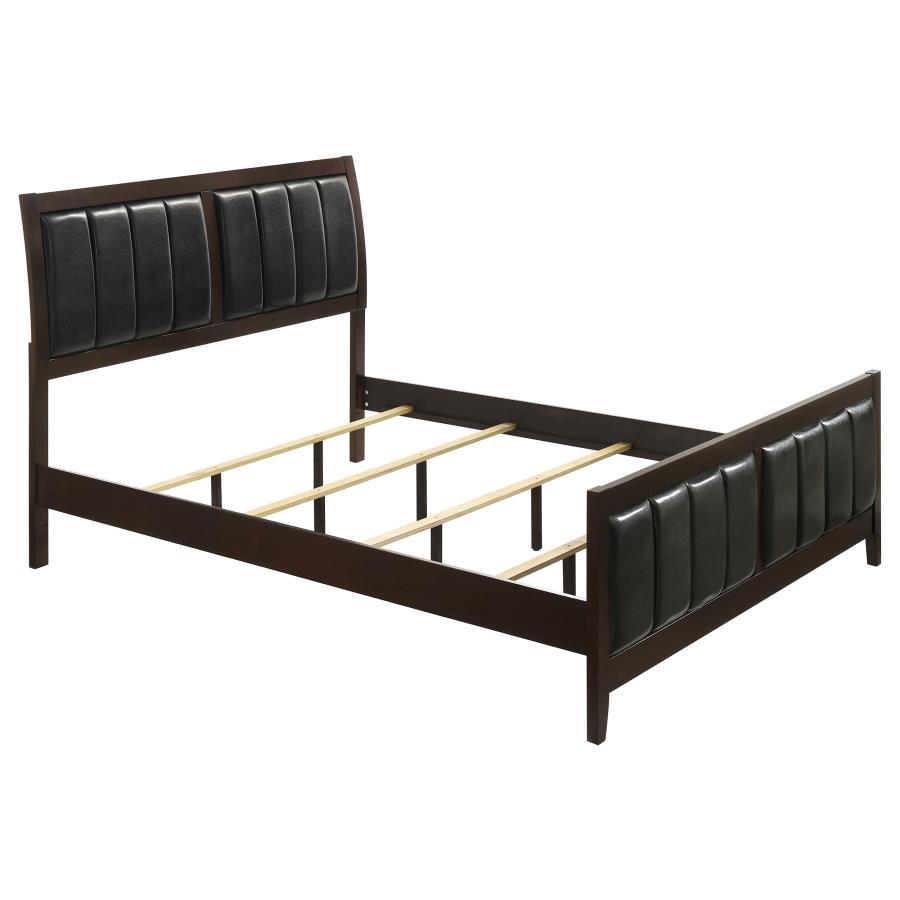 (image for) Carlton Wood Eastern King Panel Bed Cappuccino