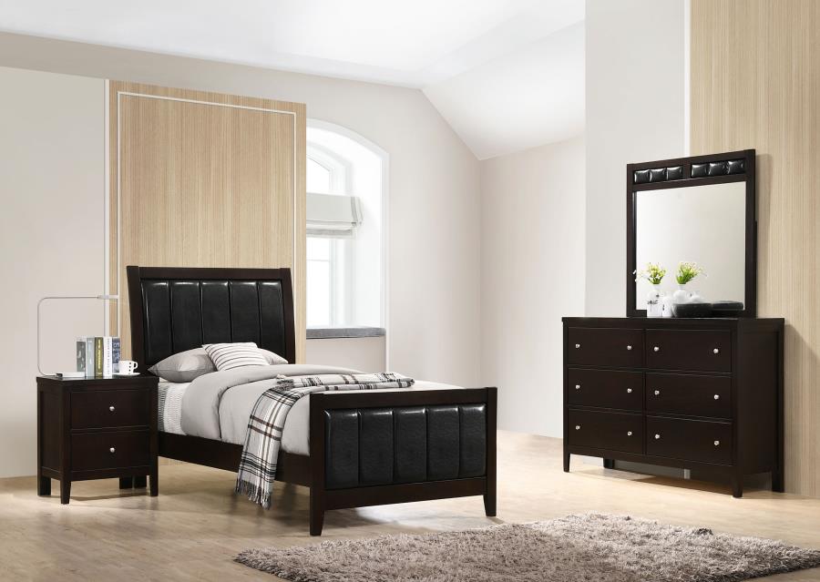 (image for) Carlton 4-piece Twin Bedroom Set Cappuccino