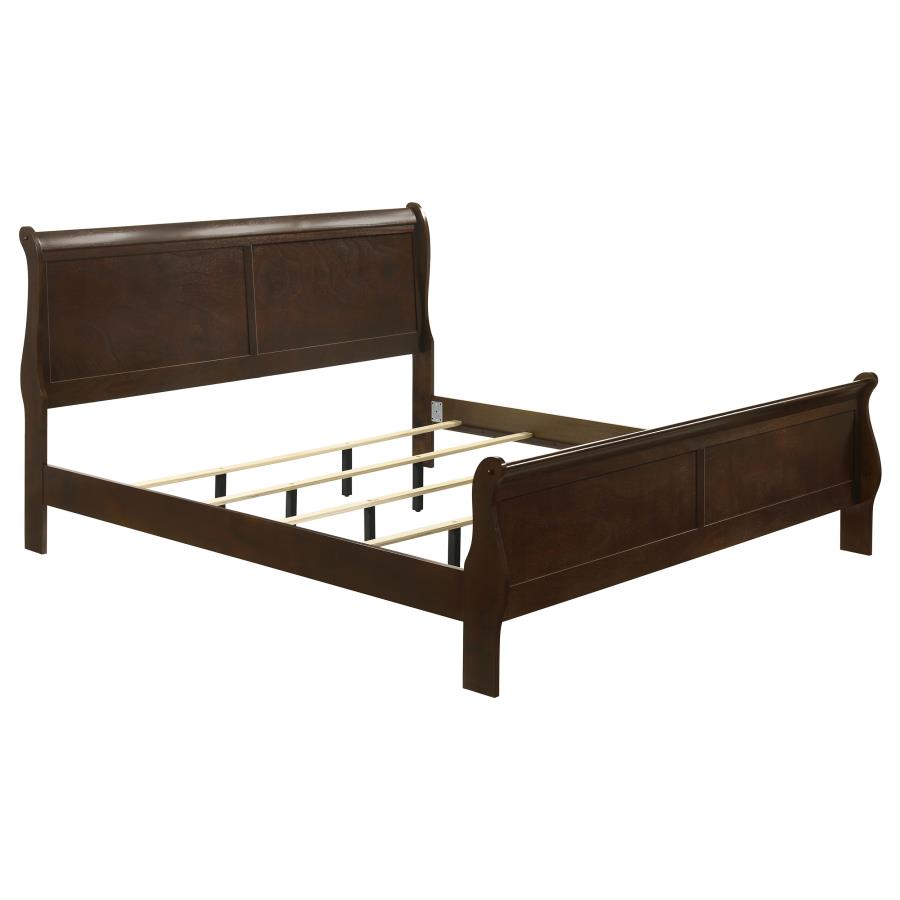 (image for) Louis Philippe Wood Eastern King Sleigh Bed Cappuccino