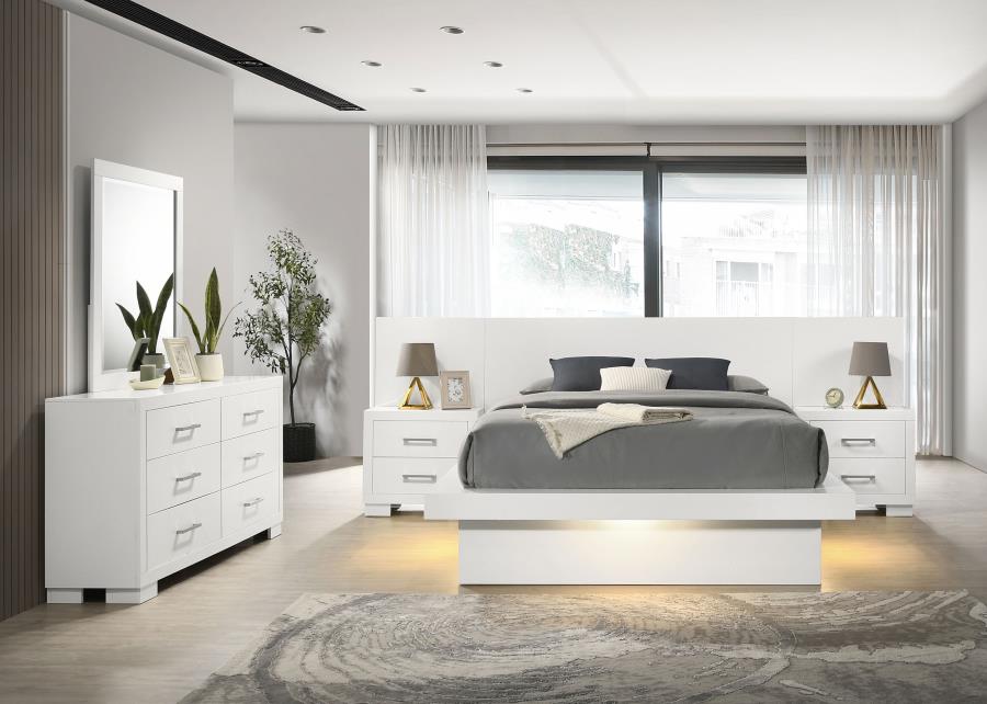 (image for) Jessica 5-piece Queen LED Bedroom Set Snow White