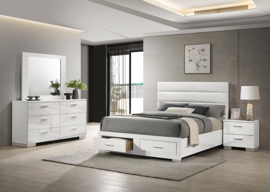 (image for) Felicity 4-piece California King Platform Bedroom Set White