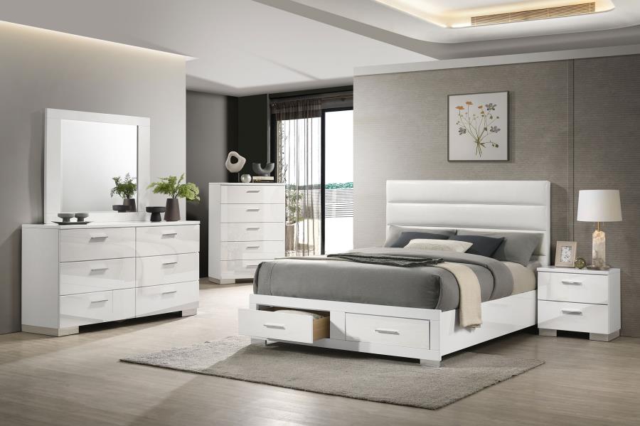 (image for) Felicity 5-piece Queen Platform Bedroom Set White