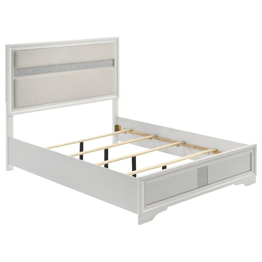 (image for) Miranda 54-inch Upholstered Queen Panel Bed White