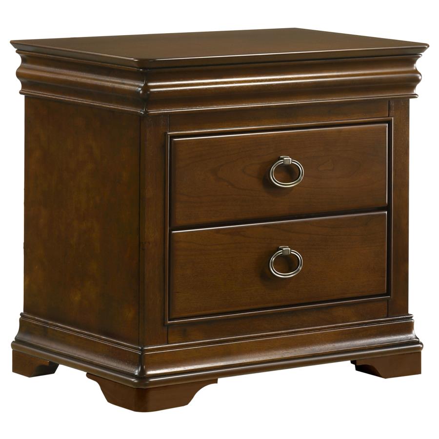 (image for) Garland 2-drawer Nightstand Bedside Table Brown Cherry