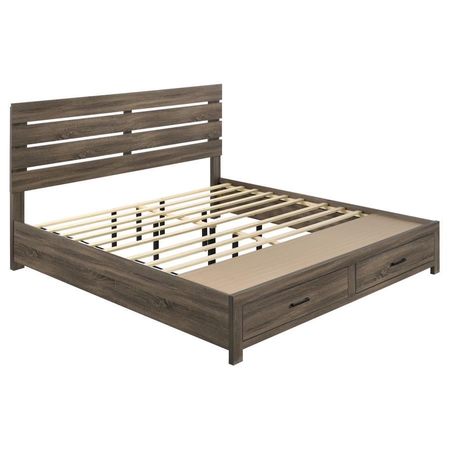 (image for) Brantford Wood Eastern King Storage Panel Bed Barrel Oak