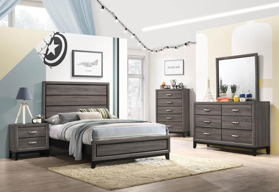 (image for) Watson Five-piece Full Bedroom Set Grey Oak