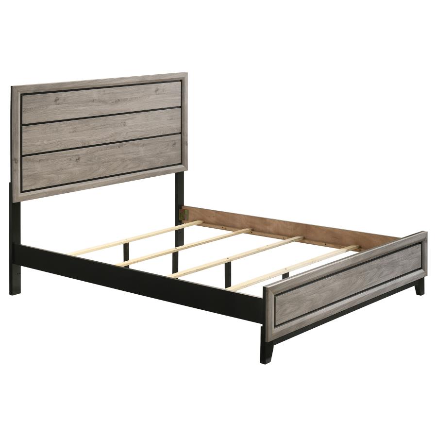 (image for) Valen Wood Queen Panel Bed Light Taupe