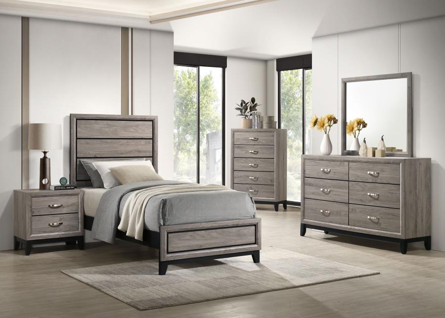 (image for) Valen Five-piece Twin Bedroom Set Light Taupe