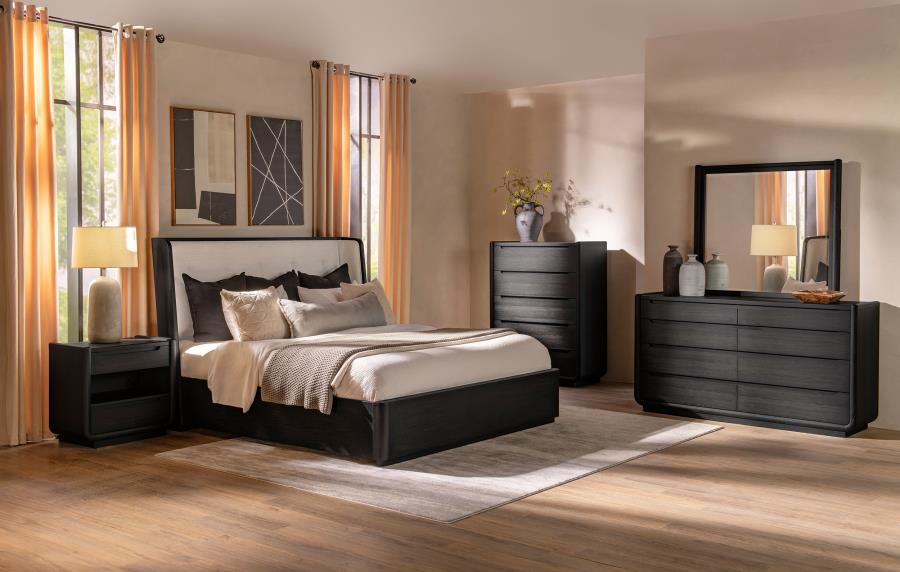 (image for) Leandro 5-piece California King Bedroom Set Burnished Black