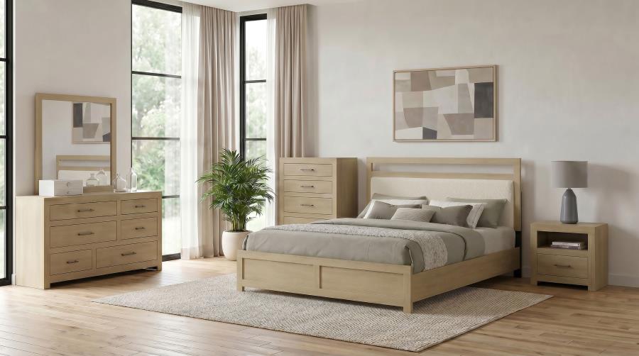 (image for) Hendricks 5-piece Eastern King Bedroom Set Light Oak