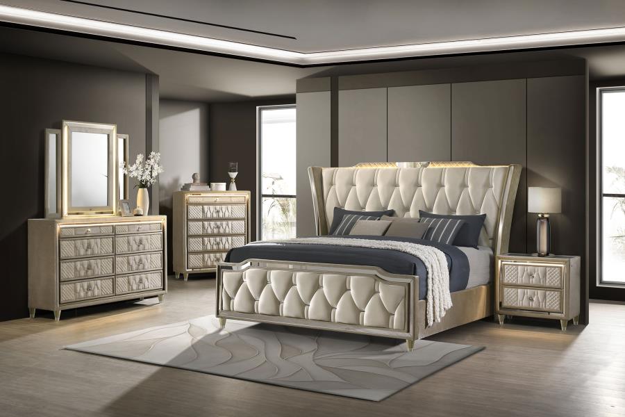 (image for) Lorient 5-piece California King Bedroom Set Ivory and Camel