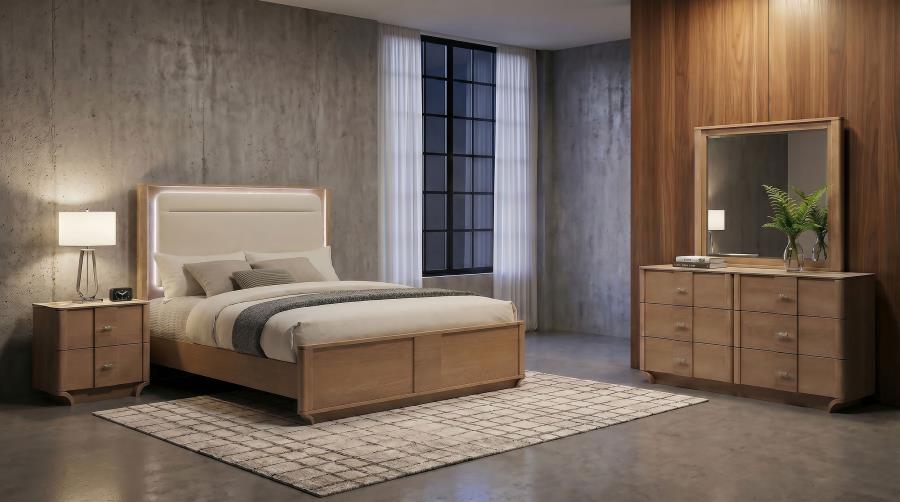 (image for) Leanne 4-piece Queen Bedroom Set Light Oak