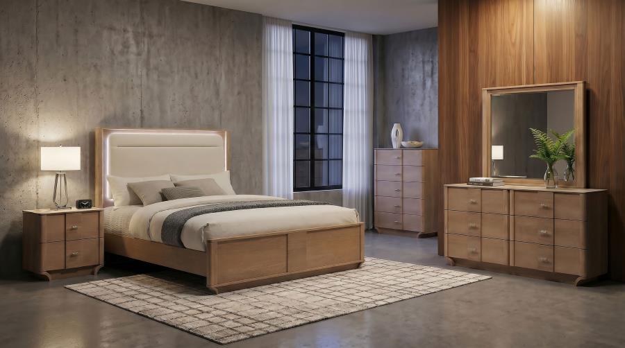 (image for) Leanne 5-piece Queen Bedroom Set Light Oak