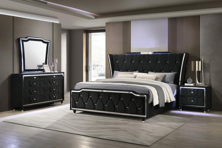 (image for) Lorient 4-piece Eastern King Bedroom Set Black