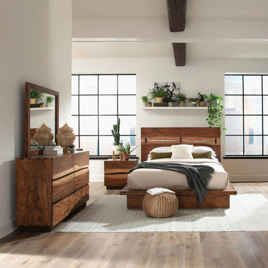 (image for) Winslow 4-piece Eastern King Bedroom Set Smokey Walnut
