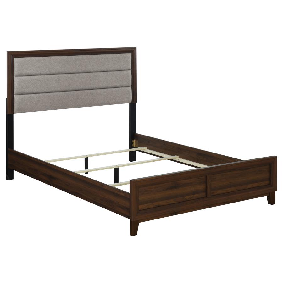 (image for) Welsley 50-inch Upholstered California King Bed Walnut