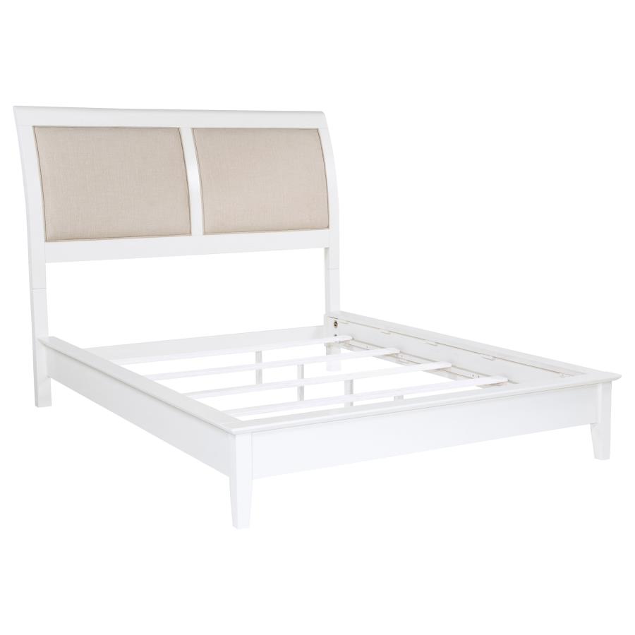 (image for) Bexhill 56-inch Upholstered California King Panel Bed White