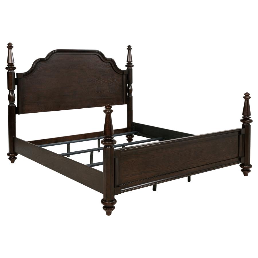 (image for) Andover 63-inch Four Poster Eastern King Bed Dark Oak