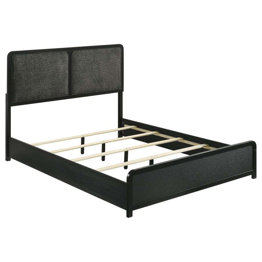 (image for) Cavelle 51-inch Upholstered Queen Panel Bed Black