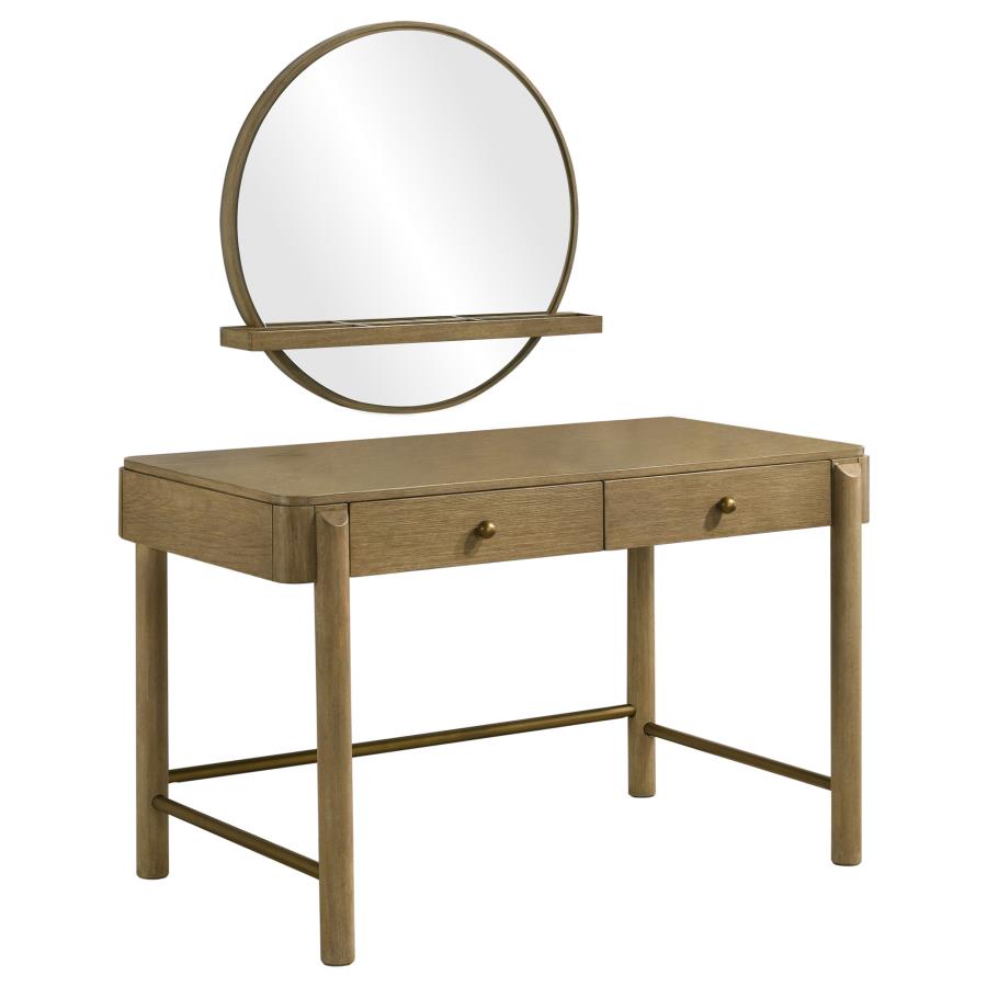 (image for) Arini 2-piece Makeup Vanity Table and Mirror Set Sand Wash