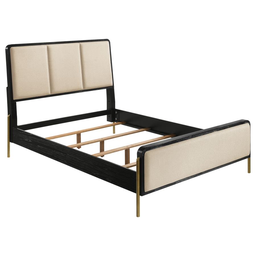 (image for) Arini 56-inch California King Panel Bed Cream and Black