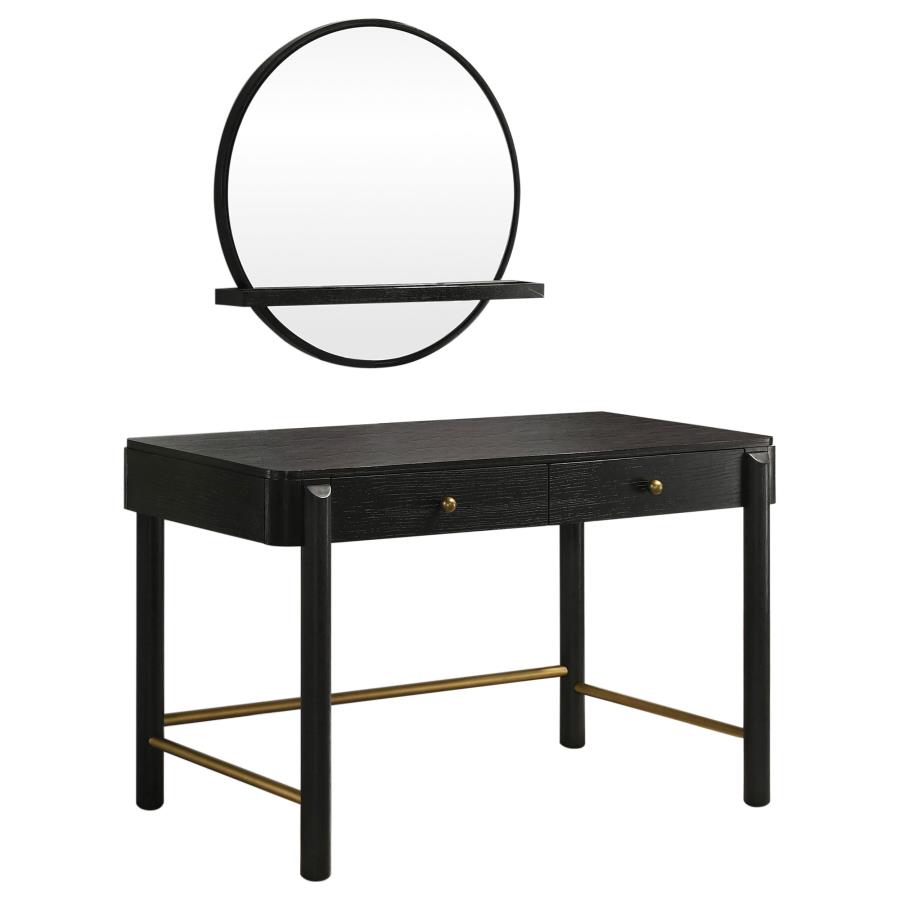 (image for) Arini 2-piece Makeup Vanity Table and Mirror Set Black