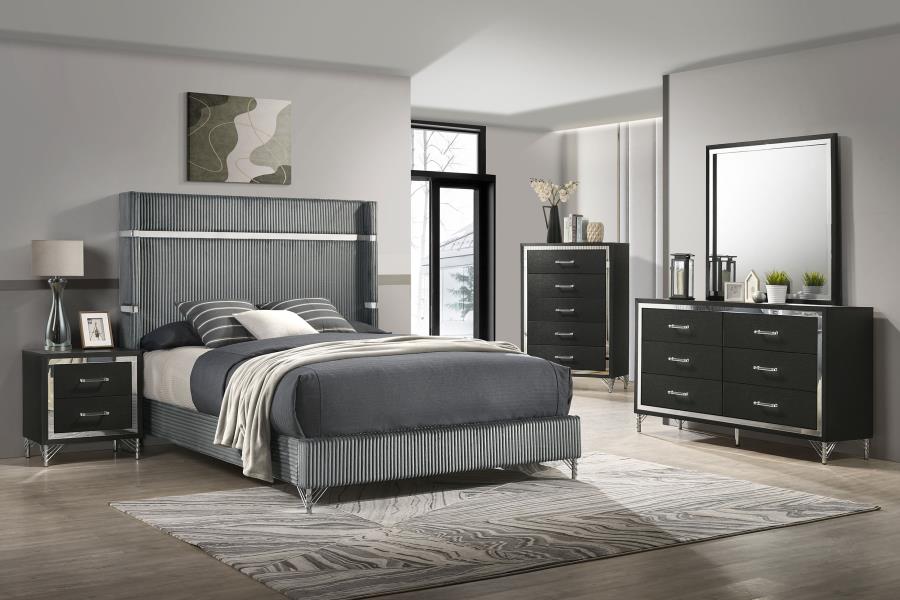 (image for) Lucia 5-piece Eastern King Bedroom Set Grey and Black