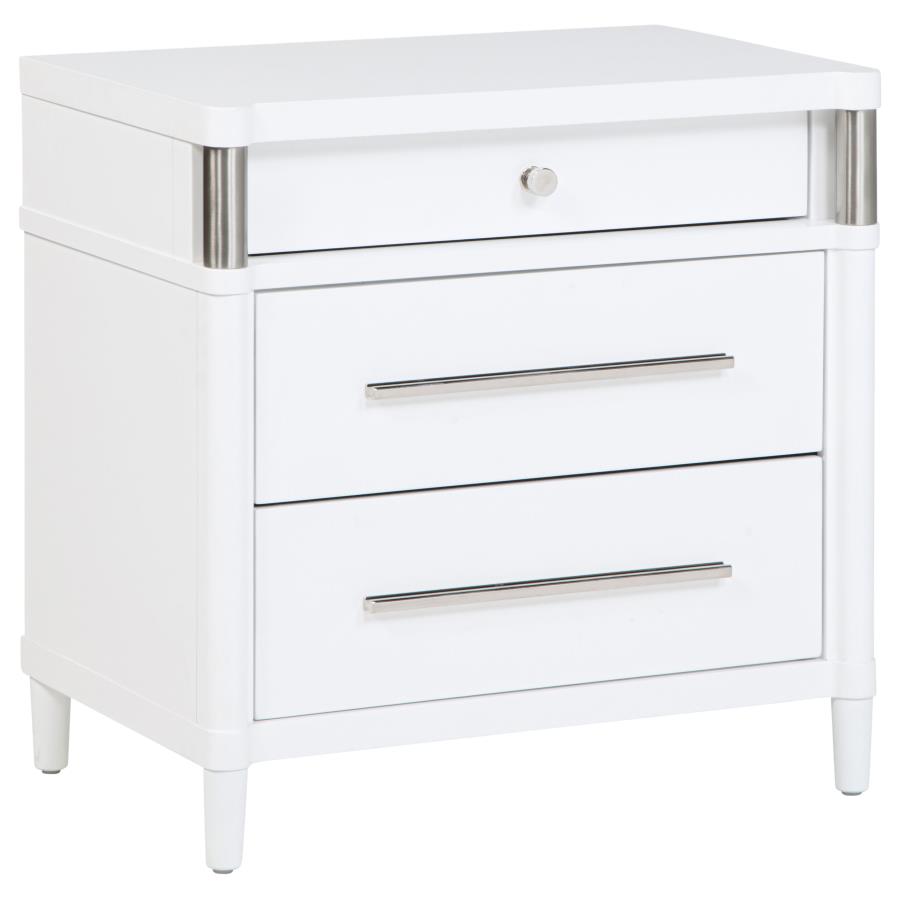 (image for) Gracemont 3-drawer Bedroom Nightstand Bedside Table White
