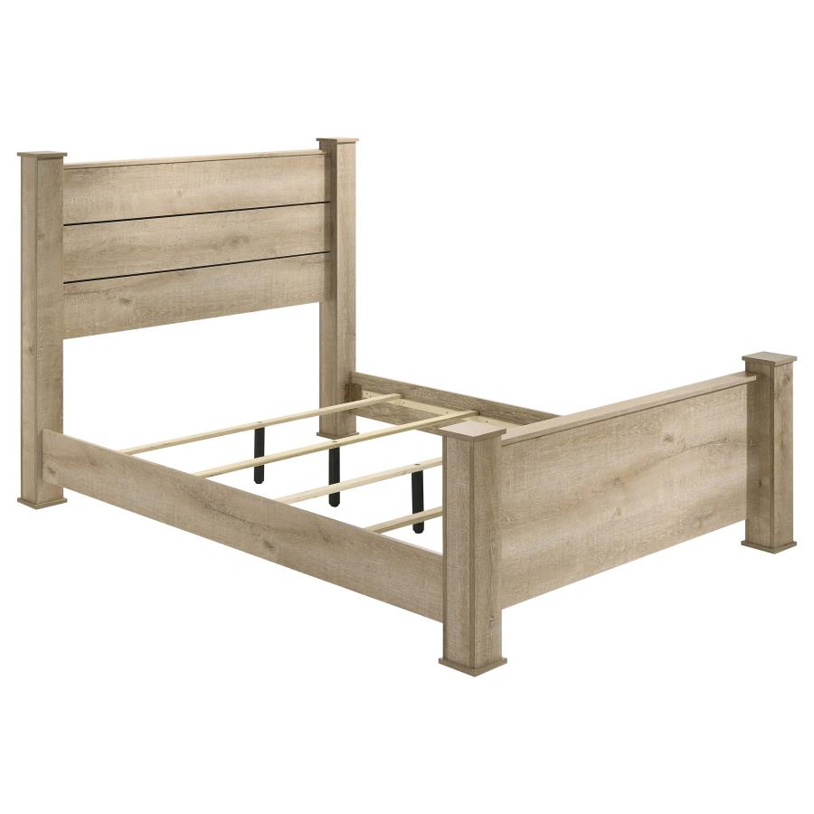 (image for) Oakglen 55-inch Eastern King Panel Bed Weathered Oak