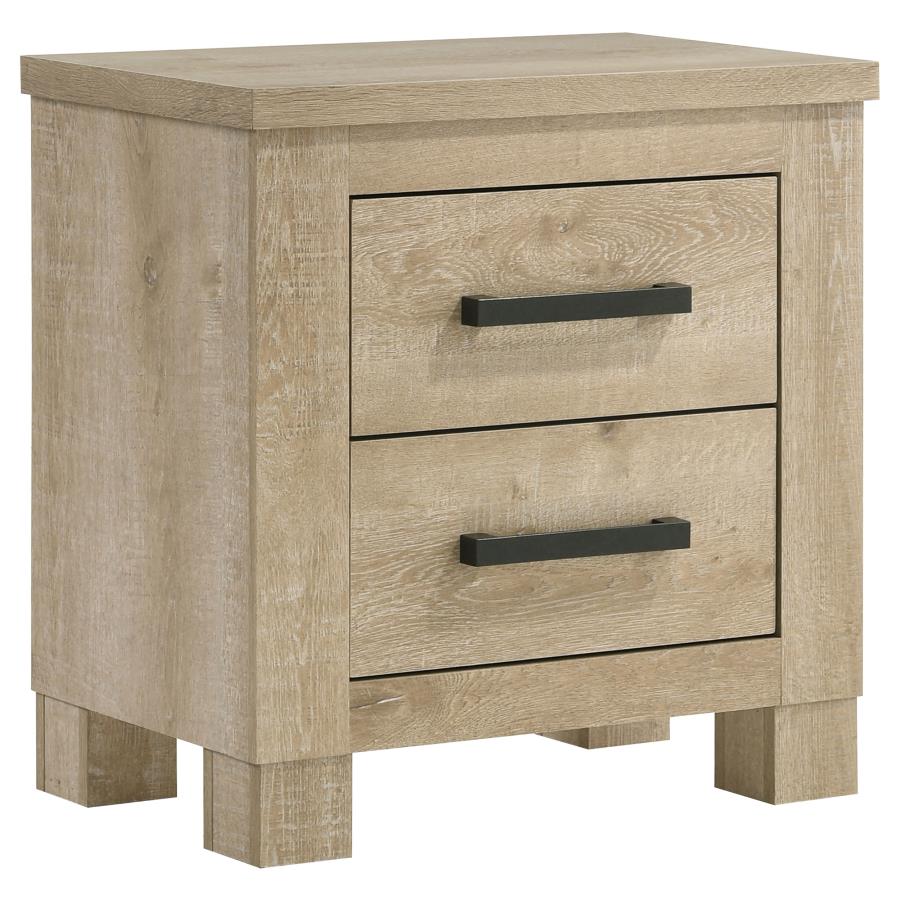 (image for) Oakglen 2-drawer Nightstand Bedside Table Weathered Oak
