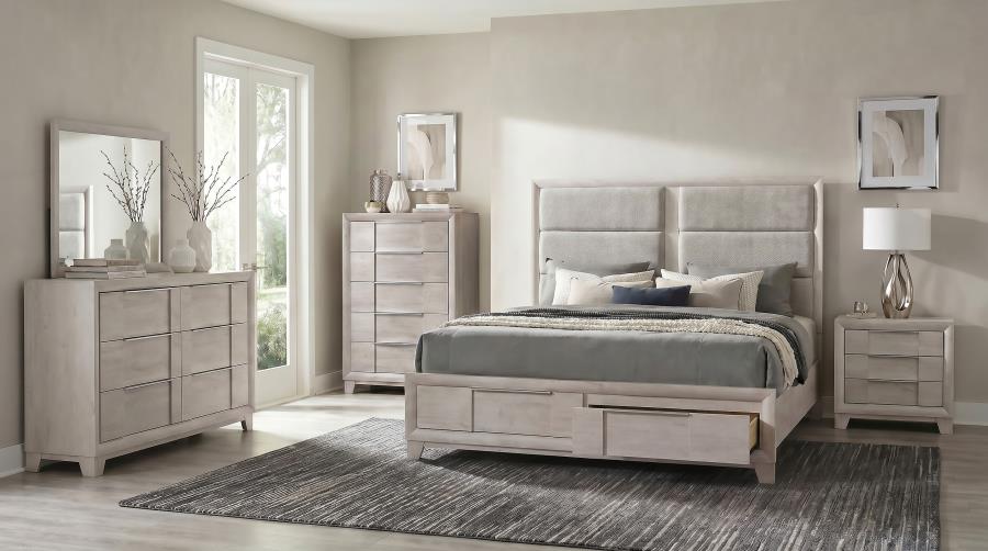 (image for) Farre 5-piece Eastern King Bedroom Set Washed Grey