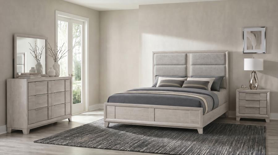 (image for) Farre 4-piece Eastern King Bedroom Set Washed Grey