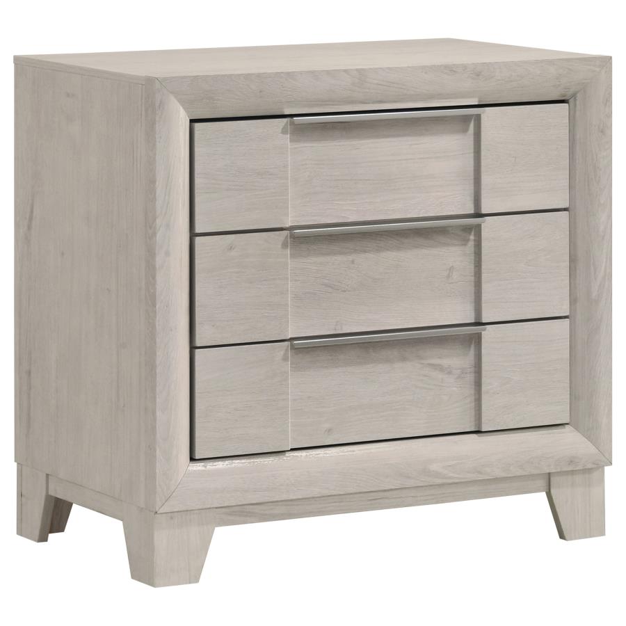 (image for) Farre 2-drawer Nightstand Bedside Table Washed Grey