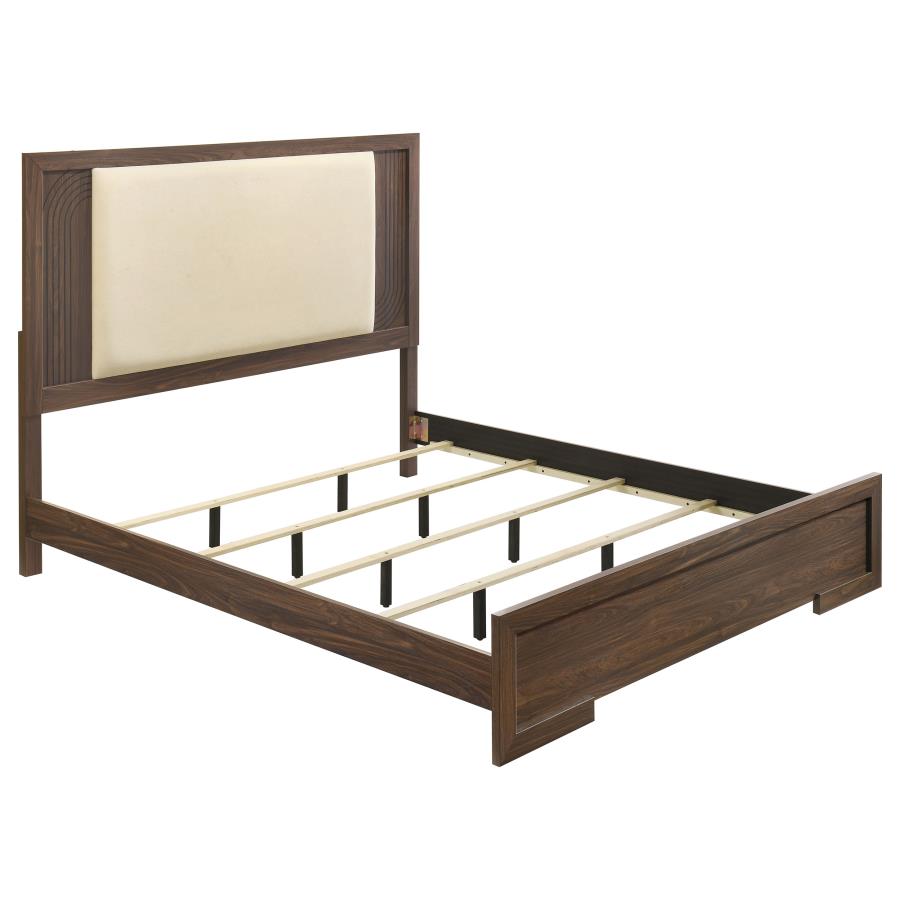 (image for) Etienne Eastern King Velvet Upholstered Panel Bed Walnut
