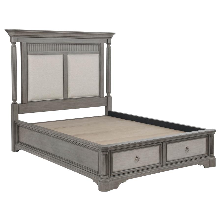 (image for) Cresswell Queen Upholstered Storage Platform Bed Weathered Taupe