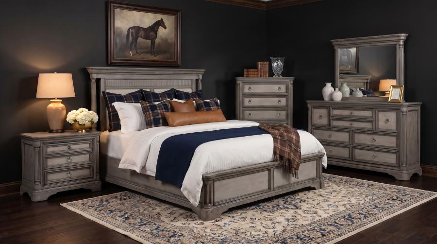 (image for) Cresswell 5-piece Eastern King Bedroom Set Weathered Taupe