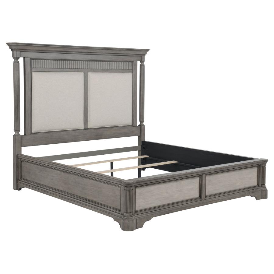 (image for) Cresswell Eastern King Upholstered Panel Bed Weathered Taupe
