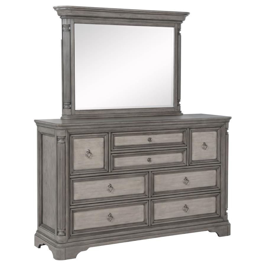 (image for) Cresswell 8-drawer Dresser with Mirror Weathered Taupe
