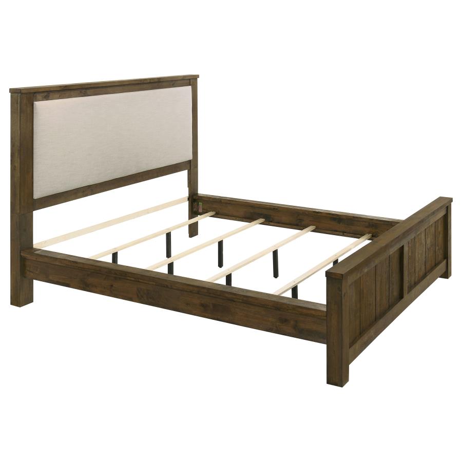 (image for) Doherty California King Linen Panel Bed Rustic Brown