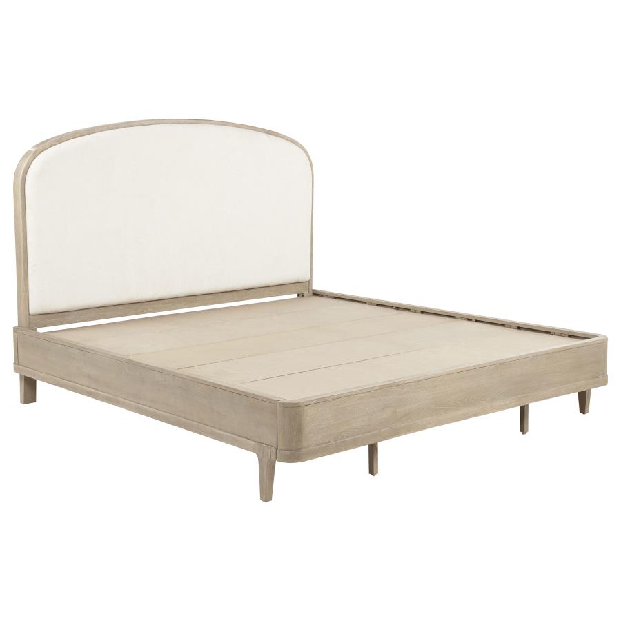 (image for) Lucaire Queen Upholstered Panel Bed Sandstone