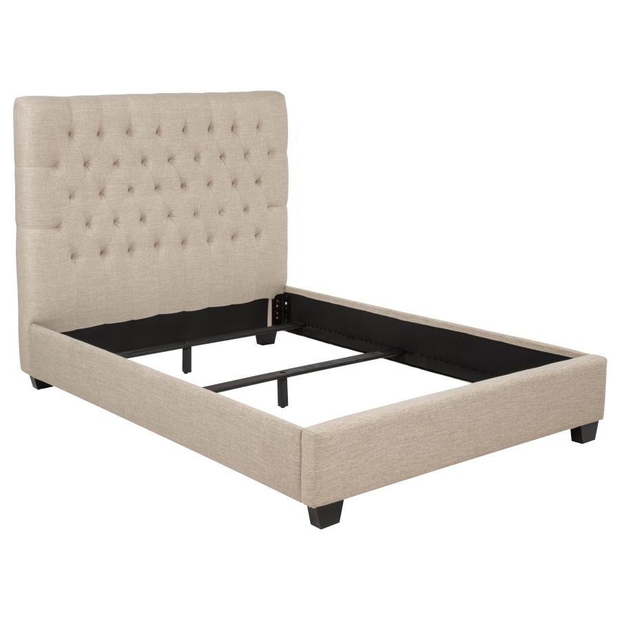 (image for) Chloe Upholstered Full Panel Bed Oatmeal
