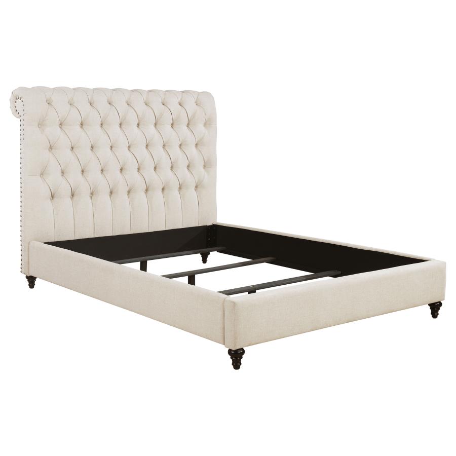 (image for) Devon 57-inch Upholstered Full Panel Bed Beige