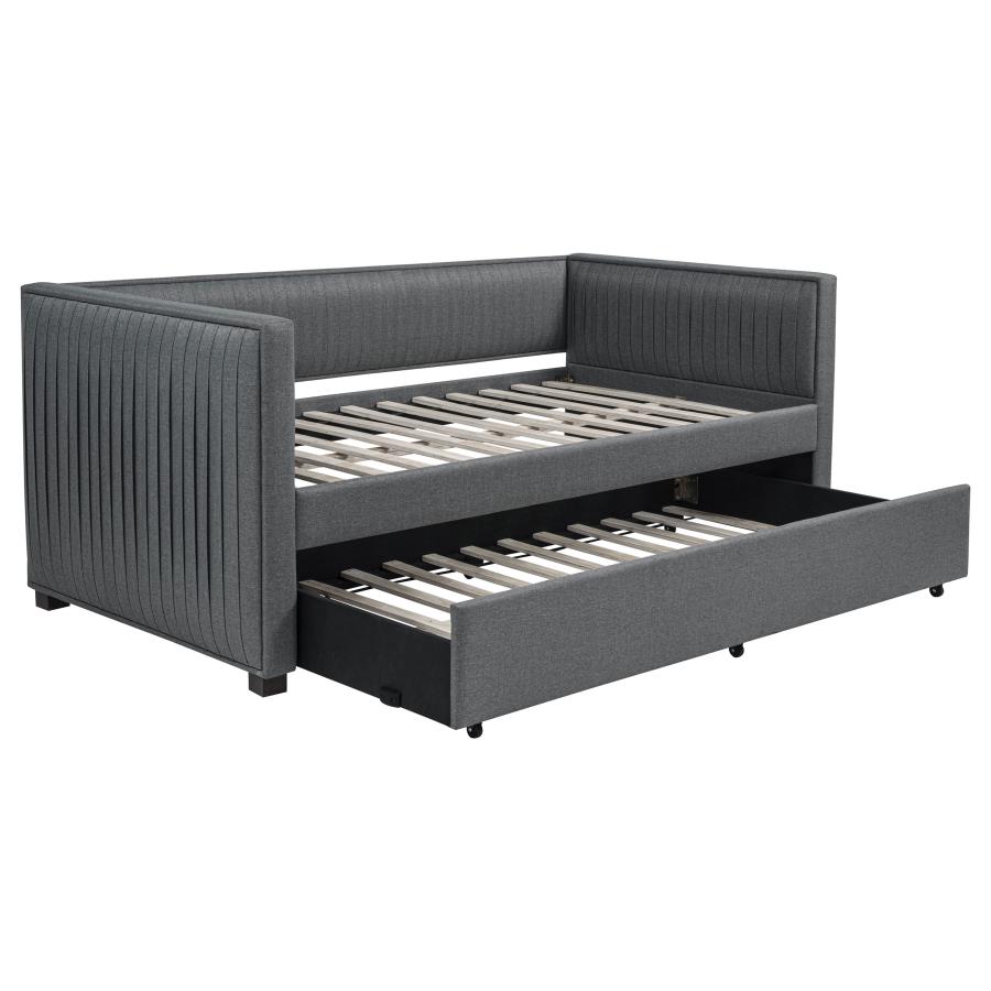 (image for) Brodie Upholstered Twin Daybed with Trundle Grey