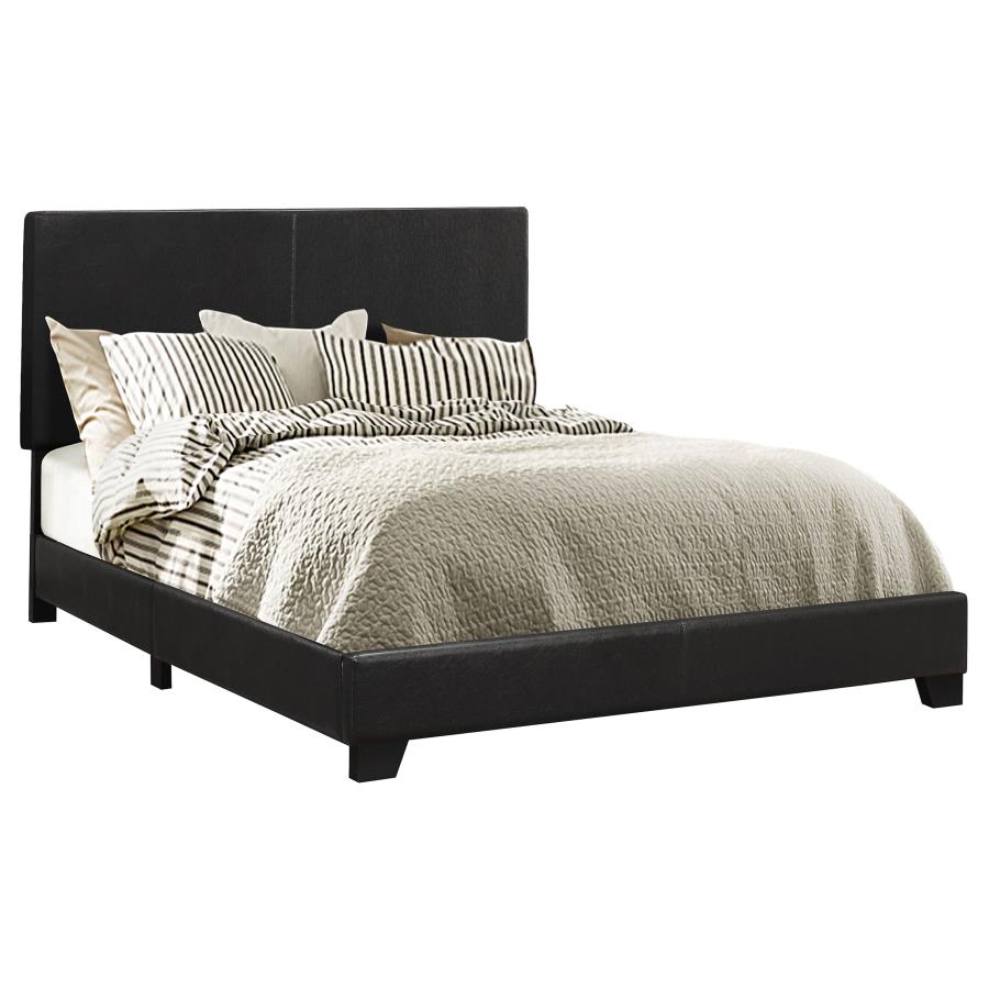 (image for) Dorian Faux Leather Upholstered Full Panel Bed Black