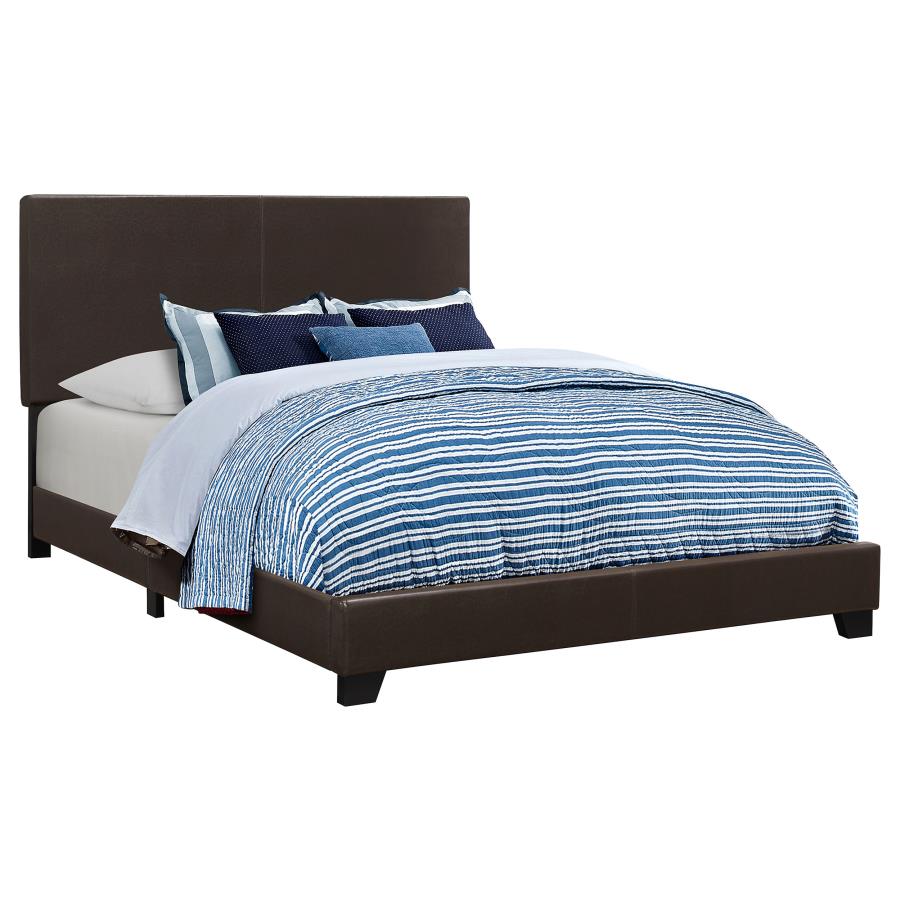 (image for) Dorian Faux Leather Upholstered Full Panel Bed Brown