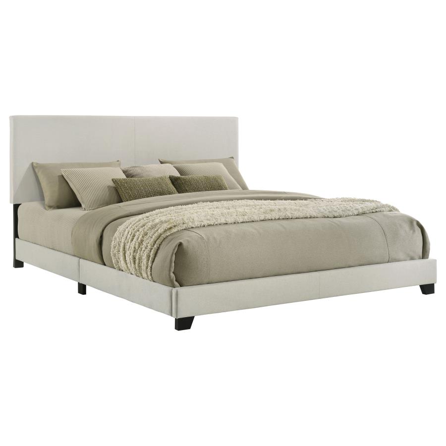 (image for) Dorian Fabric Upholstered California King Panel Bed Cream