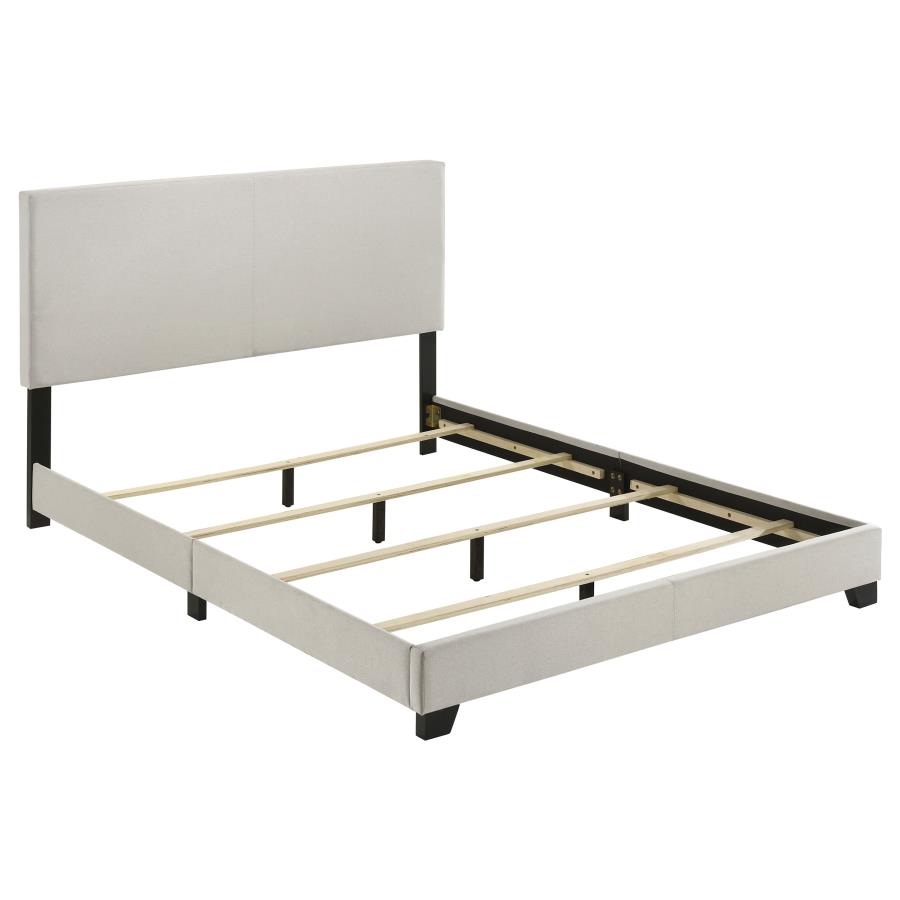 (image for) Dorian Fabric Upholstered Queen Panel Bed Cream